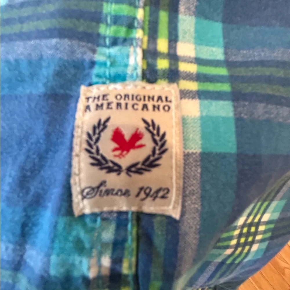 Original American Pearl Snap Blue Plaid Men's Shirt - Picture 8 of 9